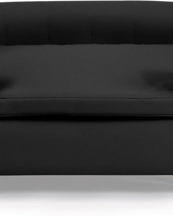 25-Inch Modern Pet Sofa with PU Scratch-Resistant Fabric and Adjustable Legs, Elevated Dog Couch for Small and Medium Dogs, Comfortable Dog Sofa Bed
