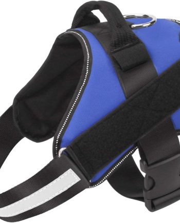 Dog Harness, No-Pull Reflective Dog Vest, Breathable Adjustable Pet Harness with Handle for Outdoor Walking - No More Pulling, Tugging or Choking (Blue, S)