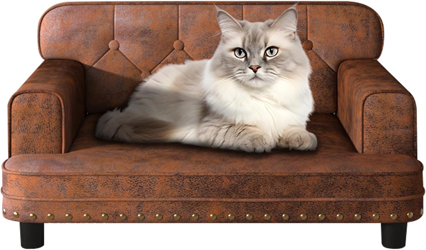 Dog Bed,Cat Bed,Dog Couch,Cat Couch,Puppy Bed,Pet Sofa,Pet Couch,Pet Bed for Cats, Wooden Frame and Suede Fabric,for Small Breeds Using (Coffee)