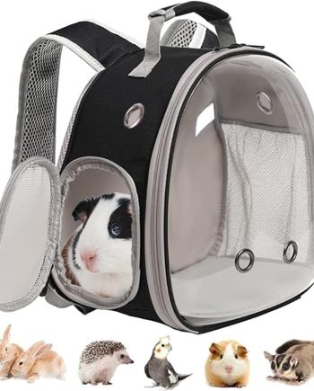 Guinea Pig Backpack, Space Capsule Bubble Window Small Animal Backpack for Guinea Pig, Bird Bunny Rabbit