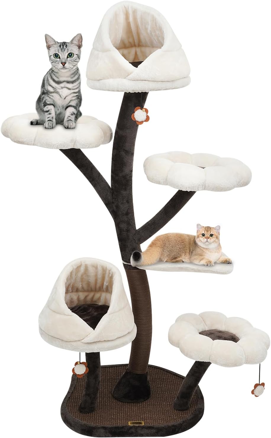 Cat Tree Tower, Large Multi-Level Cat Tree with Scratching Post for Indoor Cats, 63.8 Inches Tall Activity Centre Climbing Tree with Resting Platforms and Nest for Cats to Play and Sleep