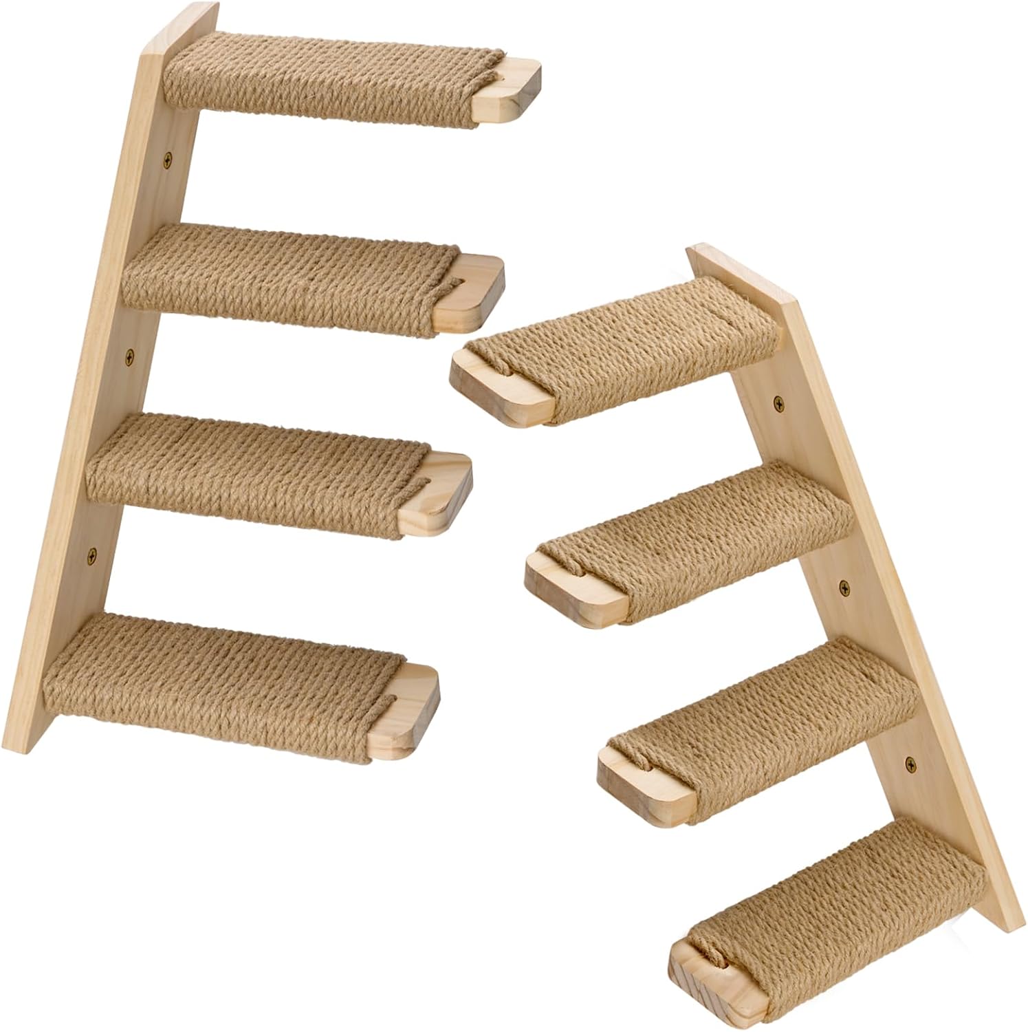 2 Pack 4 Steps Cat Wall Shelves Cat Stairs for Wall with Sisal Rope.Cat Wall Steps/Ladder Furniture ?? cat Tree Supplies(Catstairs 2Pack-4Steps)