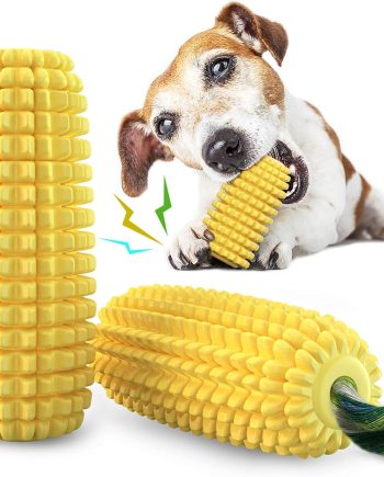 Dog Chew Toys for Aggressive Chewers, Indestructible Tough Durable Squeaky Interactive Dog Toys, Puppy Teeth Chew Corn Stick Toy for Small Medium Large Breed