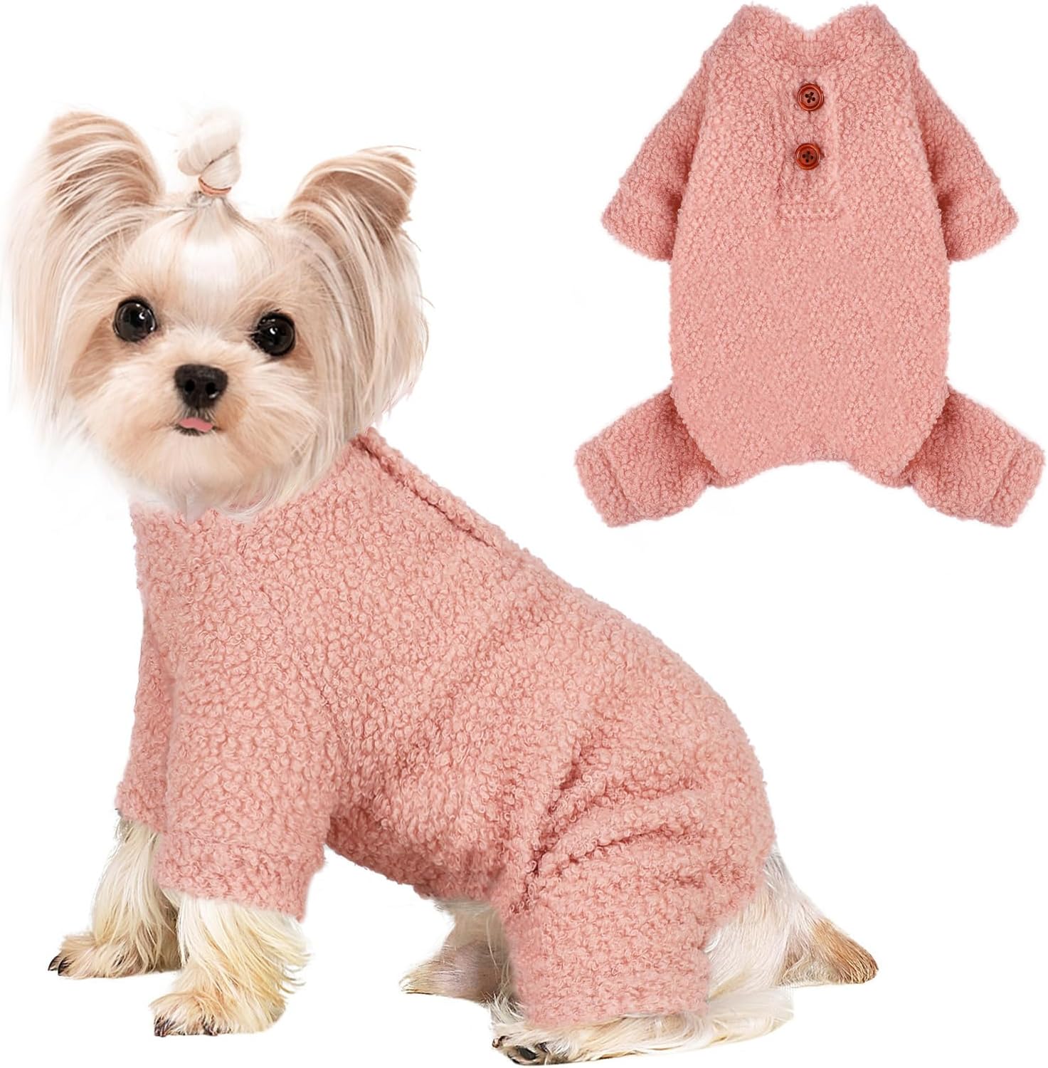 Dog Sweater Dog Pajamas Winter Dog Clothes for Small Dogs Girl Boy Fuzzy Warm Puppy Sweater Onesie Cute Chihuahua Sweater Yorkie Clothes Cat Apparel Outfit