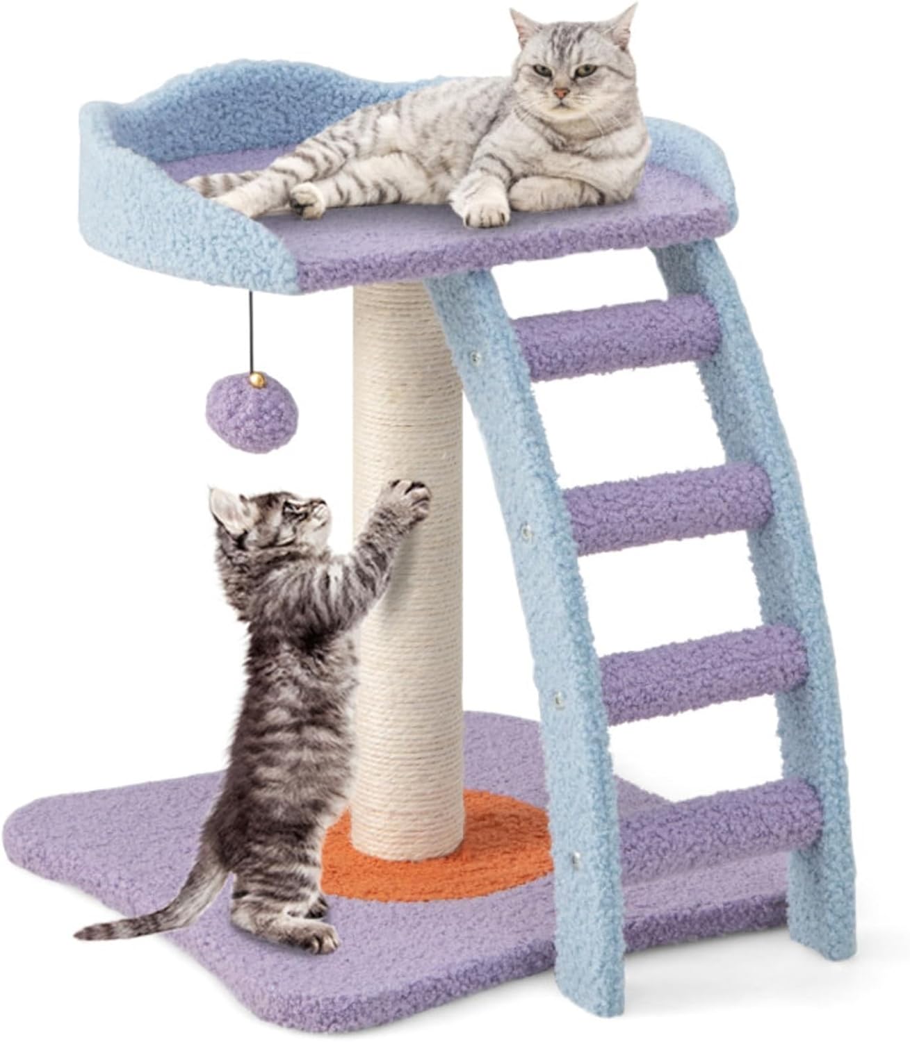 2-Story cat Tree, cat Climbing Frame, Ladder Plush cat Tower, cat Climbing Frame, pet Supplies, cat nest, cat Scratching Board, cat Tree