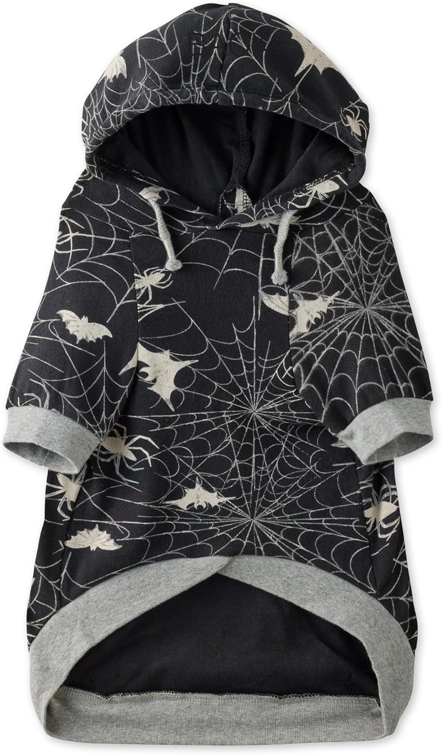 The Orginal Lightweight Hooded TEE 100% Organic Cotton Dog Hoodie Pet Coat Sweater for Small, Medium, Large Dogs, Batty Black, X-Large